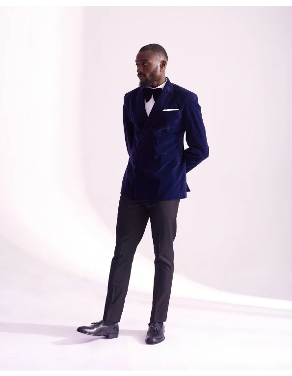 Navy Blue Velvet Tuxedo and Pant